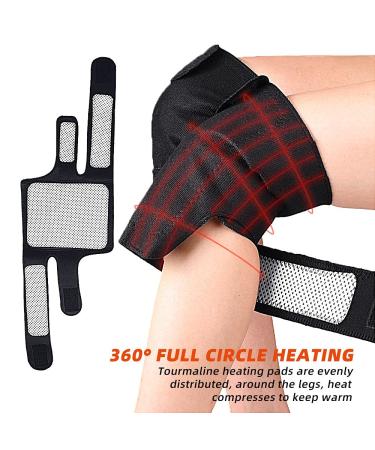 Buy Heated Knee Brace Wrap with Massage | Adjustable Self-Heating Tourmaline Knee Pad for Pain Relief | International Shipping - Buy Online on GoSupps.com