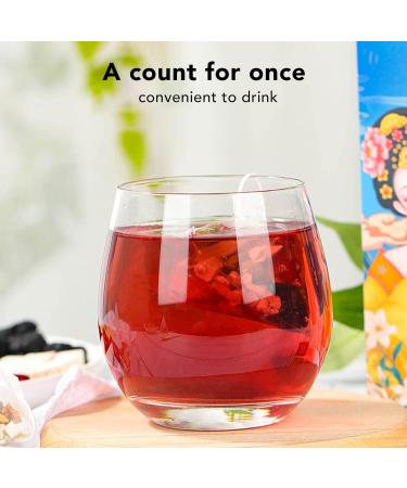 Poria Lily Tea 160g Poria Lily Herbal Combination Tea Bag Portable Dates Rock Sugar Edible Roses Tea Bag for Office Home - Buy Online on GoSupps.com