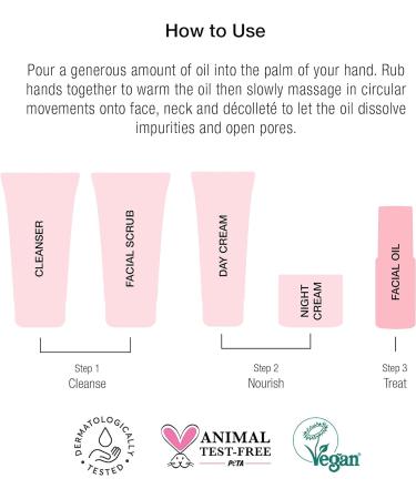 Super Facialist Rose Brighten & Refine Face Oil - Vegan Aromatherapy Blend for Dry & Sensitive Skin - 30ml - Buy Online on GoSupps.com