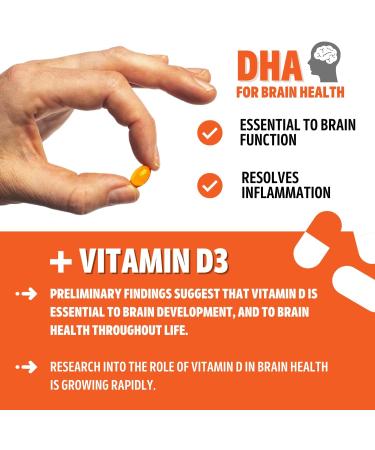 Vital Choice High DHA BrainCare with Vitamin D 850mg Soft Gels 180 Count - Pack of 1 - Buy Online on GoSupps.com
