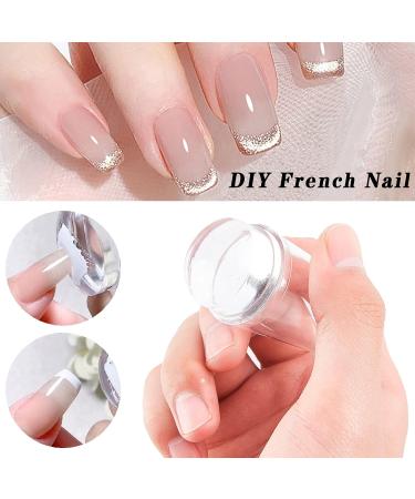 Niceneeded 6-Part Nail Art Scrub Set - French Smile Line Tools with Silicone Stamper Clear Heads & Nail Scraper for DIY Nail Art - Buy Online on GoSupps.com