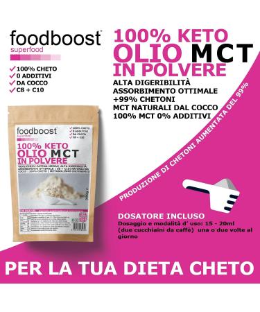  foodboost foodboost MCT Oil Powder 200g - Keto Diet - Natural Coconut MCT - 100% Pure No Additives - For Increasing Ketone Bodies - Buy Online on GoSupps.com
