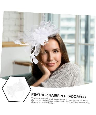 OFFSCH 1pc Hat Barrette Bride Hair Clip Womens Headbands Party Veil Headband Bride Headband Women Fascinator Hat Creative Hairpins Women's White Wedding Artificial Top Hat One Size White - Buy Online on GoSupps.com