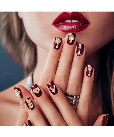 54 Pieces Classic Style Gold Nail Charms Rhinestones & Gems - Nail Jewelry for DIY Nail Art - Buy Online on GoSupps.com