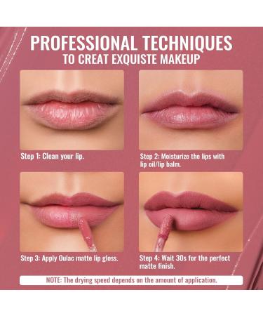 Oulac Liquid Matte Lipstick - Mauve Rose | Long-Lasting Vegan Gluten-Free | Intensive Color & Precise Applicator | 4.5ml (M12) - Buy Online on GoSupps.com