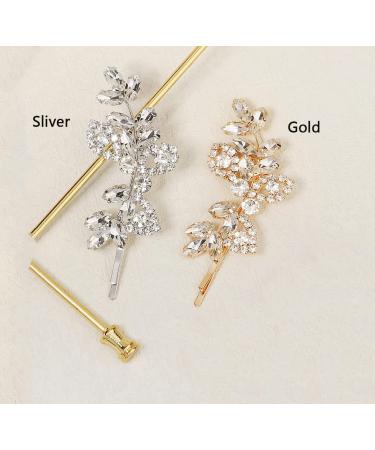 Uongeod Rhinestone Hair Clips for Brides | Elegant Crystal & Pearl Bridal Accessories | 2-Piece Leaf Design Hair Clips - Buy Online on GoSupps.com