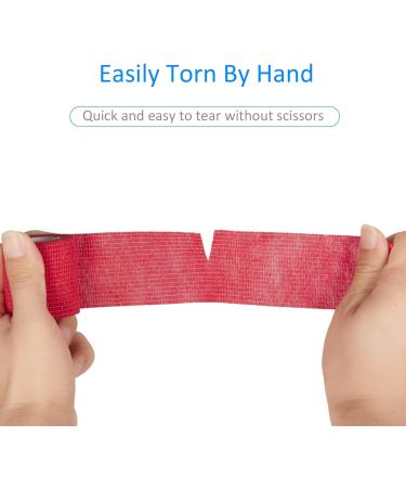 Buy Legal Self-Adhesive Bandage 5cm x 4.5m - 6 Rolls Cohesive First Aid Wrap for Dogs & Sports - Red Elastic Binding - Buy Online on GoSupps.com