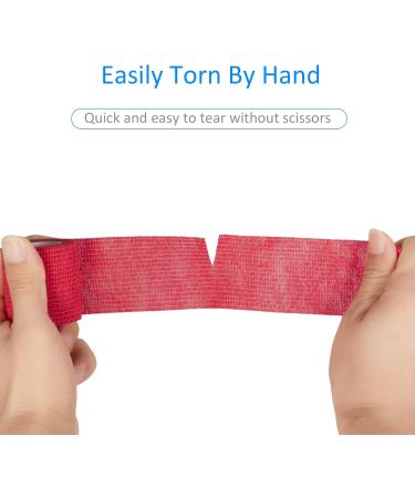 Buy Legal Bandage Self-Adhesive 5cm x 4.5m - 12 Rolls | First Aid Dog Veterinary Wrap Sports Elastic Bandage - Red - Buy Online on GoSupps.com