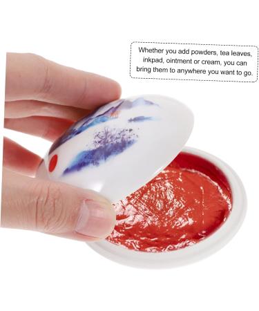 Housoutil Ink Pad Box Thumb Impression Pad Travel Container Cosmetic Containers Lipstick Jar Dragonfly Decor Mini Lipsticks Makeup Lipstick Rouge Jar Ceramics Storage Bottle with Cover White - Buy Online on GoSupps.com