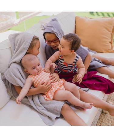 Mimuselina Baby Bathing Poncho - Soft Cotton & Quick-Dry Towel for Children - Ideal Bathrobe for Beach & Pool (Gray) - Buy Online on GoSupps.com