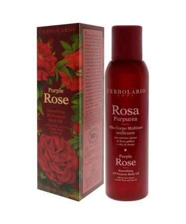 L'Erbolario Purple Rose Body Oil - Scented Moisturizer for Soothing Massage & Smooth Skin - 4.2 oz - Ideal for Dry & Sensitive Skin - International Shipping Available - Buy Online on GoSupps.com
