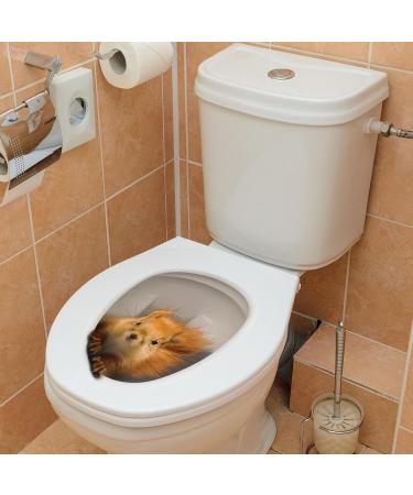 3D Toilet Seat Stickers Decals Funny Stickers Squirrel Toilet Lid Decal Removable Wall Art Sticker Waterproof Peel & Stick Wall Decals Decor for Bathroom Washroom Fridge Door Squirrel Toilet Sticker*2pcs - Buy Online on GoSupps.com