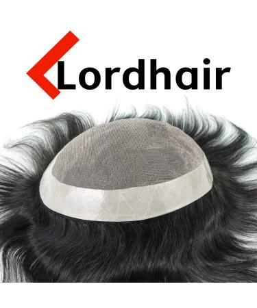 Shop Lordhair Toupet for Men | Natural Mono Tip Hair Replacement System | Breathable PU-Echo Wig | Off Black 1B# | 100% Density | 18x25cm - Buy Online on GoSupps.com