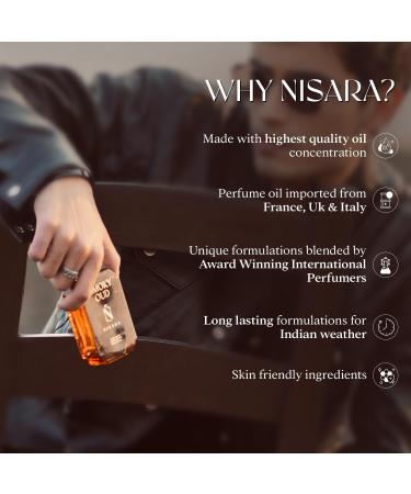 Nisaraa Smoky Oud Strong Perfume for Men -100ml | Long Lasting Eau De Parfum for Men | Woody Fruity-Amber Fragrance | With Apple Orange Bergamot Dry Amber Musk Notes | EDP Scent for men - Buy Online on GoSupps.com