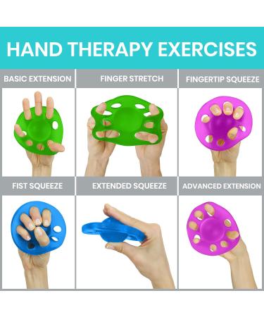 Vive Finger Exerciser & Hand Strengthener - Extensor Trainer Grip Stretcher Balls for Arthritis, Carpal Tunnel, Forearm Muscle Strength - Therapy Exercises for Guitar, Rock Climbing - Includes Strength Band - Buy Online on GoSupps.com