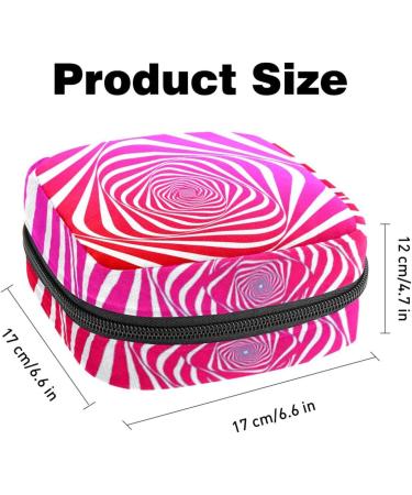 Large Aesthetic Storage Bags for Women's Bandages & Tampons - Zippered Geometry Stripes in Pink - Buy Online on GoSupps.com