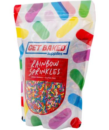 GET BAKED Rainbow Sprinkles | Genuine American Sprinkles | 1kg | Vegan & Gluten Free | Bake-stable | Funfetti Confetti Cake Sprinkles | Edible Cake Decoration 1000 Grams - Buy Online on GoSupps.com