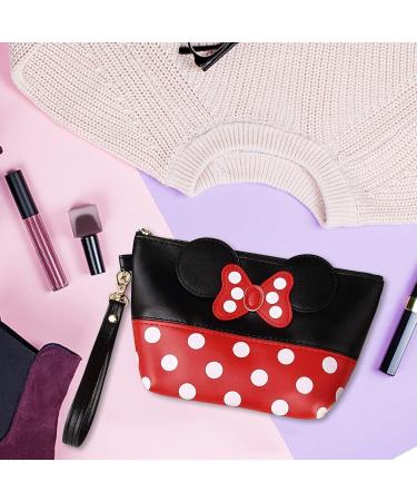 Boyigog Mouse Ears Style Cosmetic Bag - Women's Makeup Mini Wallet for Handbag | Red & Black Cartoon Pouch for Makeup Keys Headphones & Lipstick - Buy Online on GoSupps.com