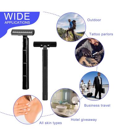 400 Pcs Twin Blade Razors for Men & Women - Manual Disposable Shaving Razors for Travel Hotel & Outdoors - 200 Blue & 200 Black - Buy Online on GoSupps.com