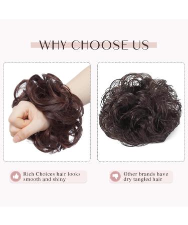 Light Brown Messy Hair Scrunchies Bun Extensions for Women - Curly Wavy Updo Ponytail Chignons - 30g - Buy Online on GoSupps.com