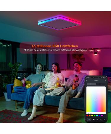 Blnan Smart RGB LED Ceiling Lamp 24W - Dimmable WiFi Control Alexa & Google Home Compatible | Perfect for Living Room Bedroom & Dining Room (32cm) - Buy Online on GoSupps.com