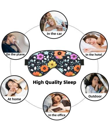 Colourful Flowers Unisex Adjustable Eye Mask - Blackout Sleep Mask for Travel Yoga Home & Office Nap - Buy Online on GoSupps.com