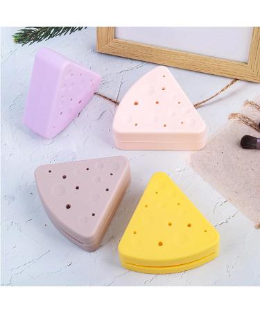 Triangle Powder Puff Storage Box | Portable Silicone Makeup Sponge Holder | Breathable Double-Sided Travel Bag (Yellow - Buy Online on GoSupps.com