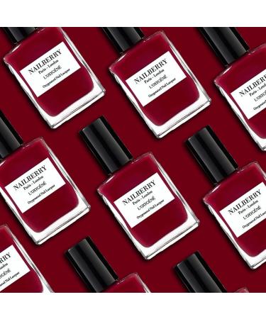 Nail-berry L O-x-y-g-e-n-e Nail Polish Breathable Shine Nail Lacquer Dark and Deliciously Juicy Smooth Pink Undertone Ultra-Light Strawberry Jam Colour 15ml - Buy Online on GoSupps.com