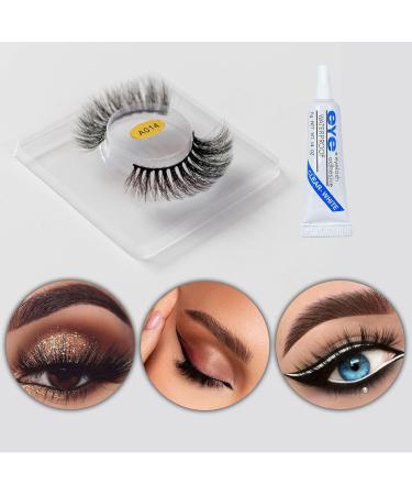 False Eyelashes 1Pair Reusable Eyelashes with Glue Volume Fluffy Wispy Eyelashes Dramatic Thick Lashes Cat Eye Lashes for Party Travel - Buy Online on GoSupps.com