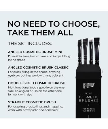 BRONSUN Eyebrow Tinting & Makeup Brush Set - 4 Professional Quality Brushes for Flawless Application - Buy Online on GoSupps.com