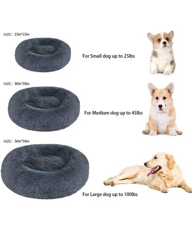 Calming Donut Cuddler Pet Bed Anti-Anxiety, Machine Washable, Waterproof Medium 30x30 - Dark Grey - Buy Online on GoSupps.com