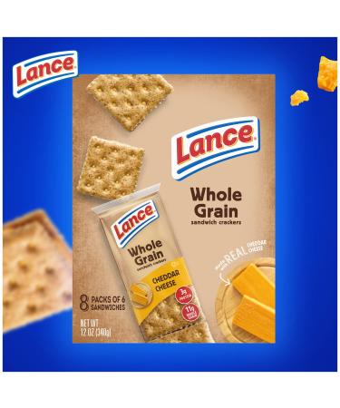 Lance Sandwich Crackers Whole Grain Cheddar Cheese 8 Ct Box - Healthy Snack Option - Buy Online on GoSupps.com