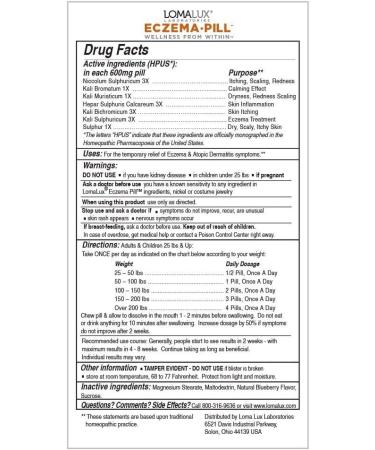 Eczema Pill All Natural Skin Clearing Minerals - Steroid Free - Dermatologist Developed - Natural Berry Flavor - 60 Quick Dissolving Pills - Buy Online on GoSupps.com