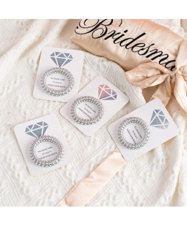Bridesmaid Hair Ties Set of 10 - Champagne Scrunchies for Bachelorette Party & Wedding Decorations - Buy Online on GoSupps.com