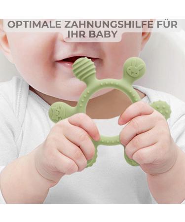Caja Bei ring Baby - Silicone Teething Toy & Dental Aid | BPA-Free Bite Ring for Babies | Rowing Animal Design - Deep Pink - Buy Online on GoSupps.com