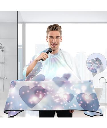 Waterproof Barber Cape - Blue Heart & Cheetah Print Haircut Bib for Men & Women - Unisex Hair Cutting Cape - Buy Online on GoSupps.com