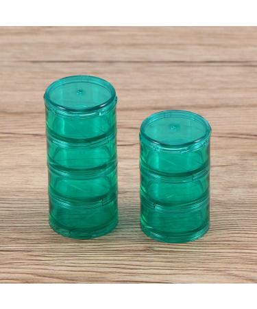 SUPVOX Portable 7 Day Stackable Pill Case Tower - Travel Pill Box (Green) | International Shipping Available - Buy Online on GoSupps.com