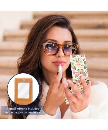 Shop Stylish Leather Lipstick Case with Mirror - Mini Organizer for Lip Gloss & Lipstick | Colorful Butterfly Print S273f6zfny - International Shipping Available - Buy Online on GoSupps.com