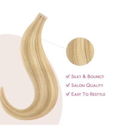 Buy If-of-Hearted Tape Extensions | Real Hair Light Blonde Highlights 10pcs | 30g 55cm Invisible Hair Extensions - Buy Online on GoSupps.com