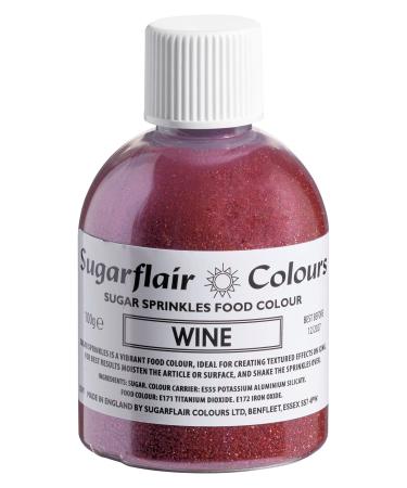 Sugarflair Wine Edible Glitter Sugar Sprinkles - for Cake Decorating Sprinkle on Cakes Cupcakes Treats Desserts Ice Cream and Deserts - 100g