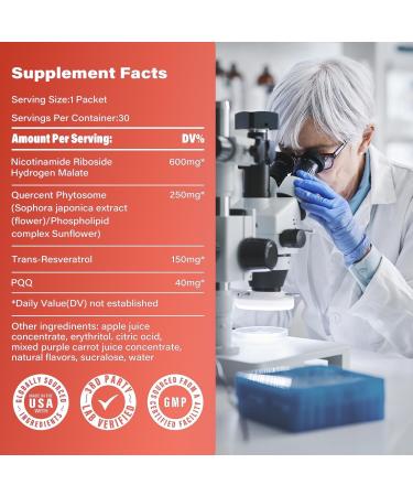 GUSUPY- NAD Liquid Supplement 30pcs:Nicotinamide Riboside & Resveratrol NAD Supplement for Men & Women Healthy Aging & Boosts Cellular Energy DNA Repair - Buy Online on GoSupps.com