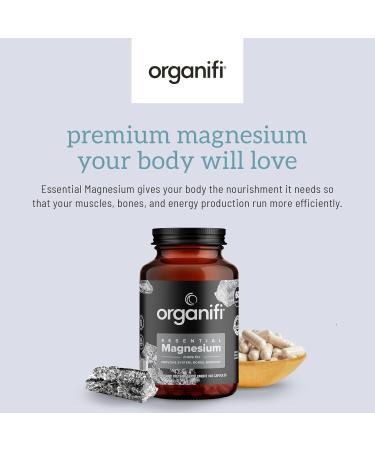 Organifi Essential Magnesium Glycinate Supplement for Bone Support and Muscle Health, 150mg, 60 Vegan Capsules - Buy Online on GoSupps.com