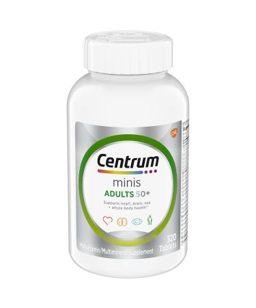 Centrum Minis Silver Multivitamin for Adults 50 Plus, Multimineral Supplement, Vitamin D3, B-Vitamins, Gluten Free, Non-GMO Ingredients, Supports Memory and Cognition in Older Adults - 320 Ct