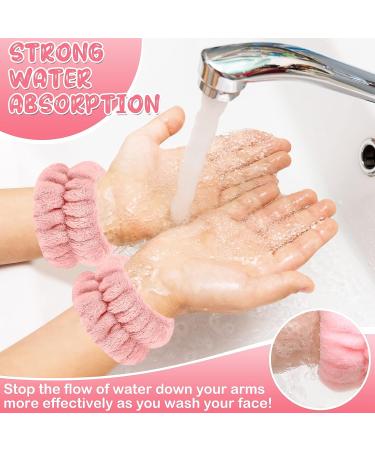 Microfiber Women's Headbands and Wristband Set for Face Washing and Makeup - Soft, Stretchy, and Durable - 9 PCS (Beige Pink White) - Buy Online on GoSupps.com