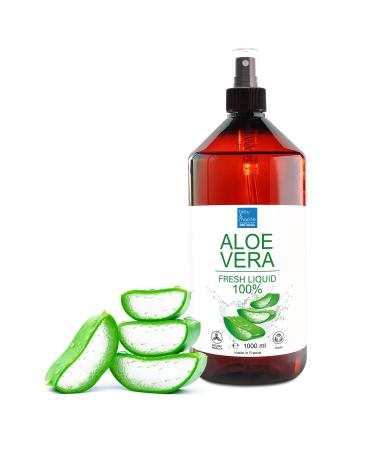 Aloe Vera Liquide Hydratant 100% Naturel 1000ml | Nettoyant et Tonifiant Visage | Base Cosm tique Maison | Hydratation Apr s-Soleil | Raffermissant et R g n rant Peau 1 l (Lot de 1)