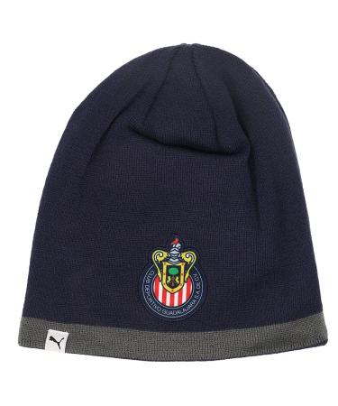 PUMA Mens Chivas Reversible Beanie Beanie - Blue One Size Puma New Navy/Iron Gate/Puma White