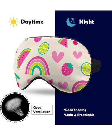 Buy Cute Hand Drawn Fruit Sleeping Mask - Rainbow Heart Eye Mask with Adjustable Strap for Comfortable Sleep | International Shipping - Buy Online on GoSupps.com