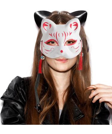 Runrotoo Children's Costumes | Sleek Animal Masks & Japanese Half Face Fox Cosplay for Parties | Perfect for Kids & Pets - Buy Online on GoSupps.com