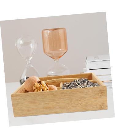 PRETYZOOM Snack Candy Serving Handle Case Fruit Divided with -Compartment Home Food Hollow Wooden Appetizer 25X6.5cm As Shown 2 - Buy Online on GoSupps.com