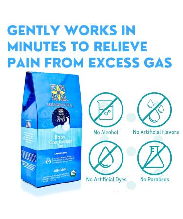 Baby Constipation Relief Tea - Organic & Caffeine-Free - For Colic, Gas, Acid Reflux - 20 Count Pack - Up to 80 Servings - Buy Online on GoSupps.com